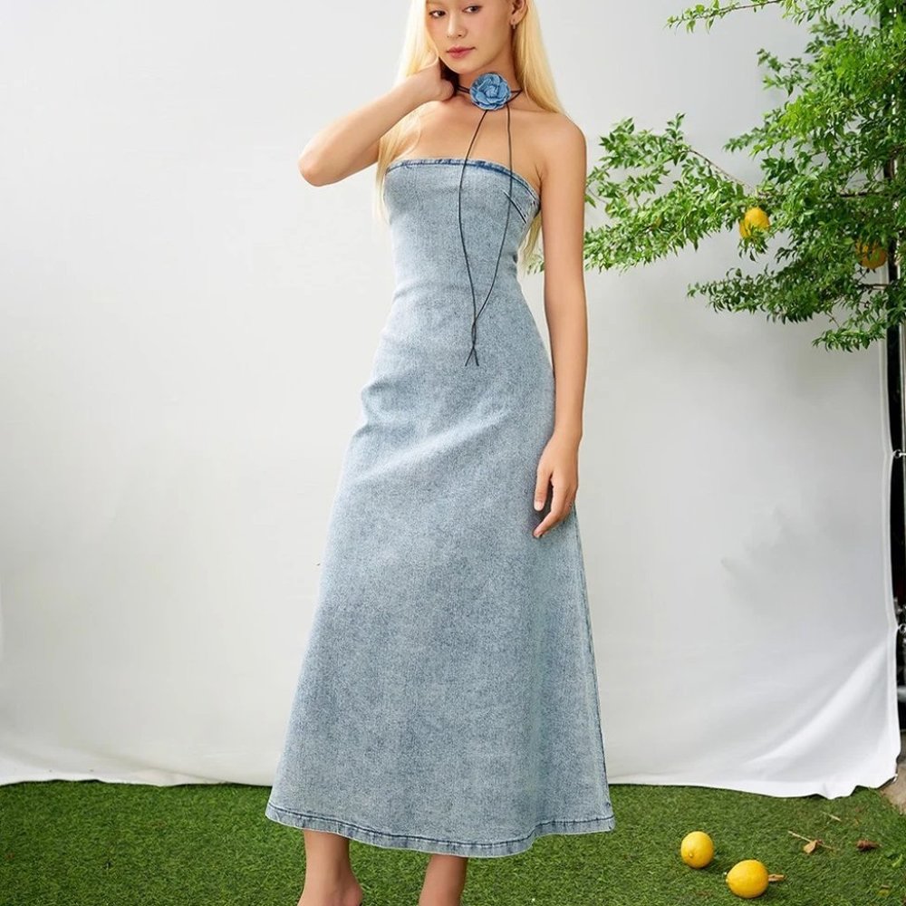 Strapless Denim Dress - D0503